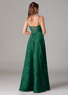 Azazie Valentine Bridesmaid Dresses Emerald A-Line Sweetheart Neckline Floral Burnout Dress image5