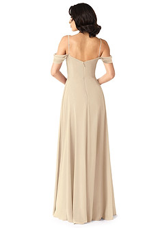 Azazie Tancie Bridesmaid Dresses Champagne A-Line Off the Shoulder Chiffon Convertible Dress image2