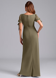 Azazie Pheby Bridesmaid Dresses Willow Green A-Line Pleated Chiffon Dress image6