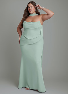 Azazie Sorrel Bridesmaid Dresses Agave Mermaid Corset Chiffon Dress image12