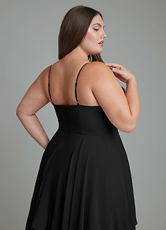 Azazie Zaina Abiti da Damigella Abito A-Line in Chiffon Nero image7