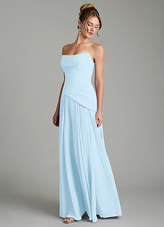 Azazie Gabriela Bridesmaid Dresses Sky Blue A-Line Corset Chiffon Dress image6