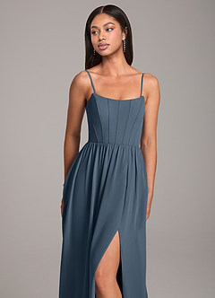 Azazie Kailee Bridesmaid Dresses Neptune A-Line with Pockets Chiffon Dress image2