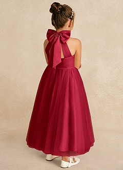 Azazie Bev Flower Girl Dresses Scarlet A-Line Convertible Tulle Dress image6