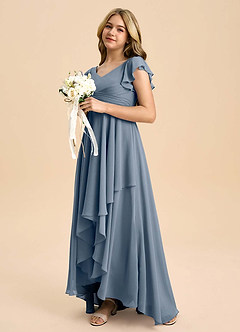 Azazie Caria Junior Twilight A-Line Pleated Chiffon Dress image5