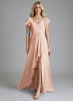 Azazie Omari Bridesmaid Dresses English Rose A-Line Chiffon Dress image3