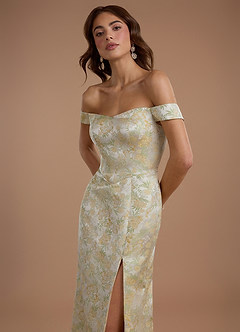 Robe Longue Crème Au Beurre Florale Janet image4