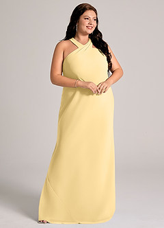 Azazie Doretta Bridesmaid Dresses Butter Mermaid Pleated Chiffon Dress image10
