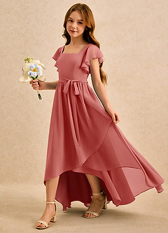 Azazie Milly Girls Formal Flower Girl Klänningar Klä A-Line i Chiffong Plisserad image6