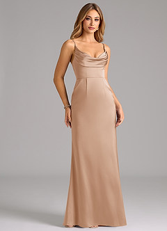 Azazie Aimee Bridesmaid Dresses English Rose A-Line Sweetheart Neckline Stretch Satin Dress image3