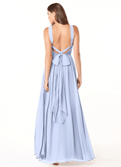 Azazie Dionne At-home Try On Dresses Grape A-Line Corset Chiffon Dress image2