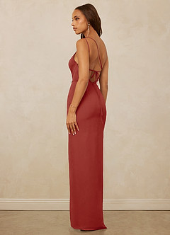 Christian Siriano Bridal for Azazie 1003 Brautjungfernkleider Etui One-Shoulder Chiffon Kleid Terrakotta image7