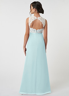 Azazie Rana Junior Sea Glass A-Line Lace Chiffon Dress image2