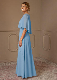 Azazie Bowie vestidos de madre de la novia Vestido de Azul Pálido de Gasa de Corte en A image4