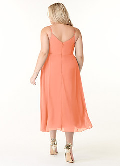 Azazie Clarissa Bridesmaid Dresses Sunset A-Line V-Neck Chiffon Dress image8