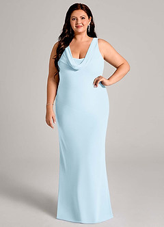 Azazie Rylina Bridesmaid Dresses Sky Blue Mermaid Pleated Chiffon Dress image7