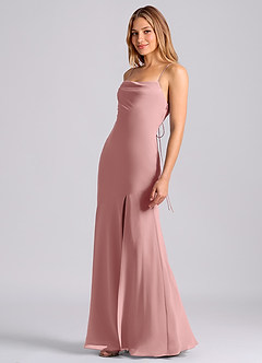 Azazie Grata Bridesmaid Dresses Dusty Rose Mermaid Pleated Chiffon Dress image4