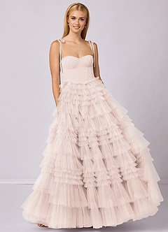 Barbie ♥ Azazie Bridesmaid Dresses Rose Petal A-Line Sweetheart Neckline Tulle Dress image4