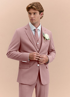 front James Dusty Rose Structured Stretch 3-piece suit