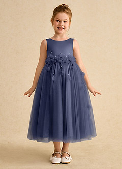 Azazie Lux Flower Girl Dresses Stormy A-Line Beaded Tulle Dress image5