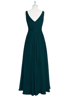 Azazie Pierrette Bridesmaid Dresses Pine A-Line Pleated Chiffon Dress image8
