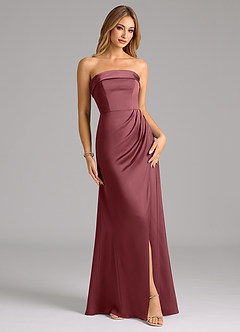 Azazie Aretha Bridesmaid Dresses Desert Rose A-Line Strapless Stretch Satin Convertible Dress image1