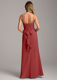 Azazie Tahlia Bridesmaid Dresses Rust A-Line with Belt Chiffon Dress image6