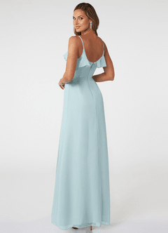 Azazie Natalia Bridesmaid Dresses Mist A-Line Chiffon Dress image4