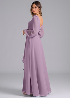 Azazie Omari Bridesmaid Dresses Wisteria A-Line Long Sleeve Chiffon Dress image2