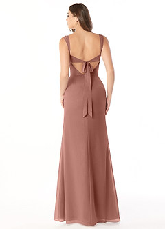 Azazie Audre Robes de demoiselle d'honneur Robe Sirène en Mousseline de soie Plissée Rose De Cèdre image2