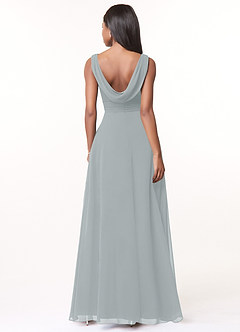 Azazie Karina Bridesmaid Dresses Dolphin Grey A-Line Pleated Chiffon Dress image2