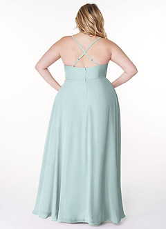 Azazie Naeem Bridesmaid Dresses Mist A-Line V-Neck Ruffle Chiffon Dress image8