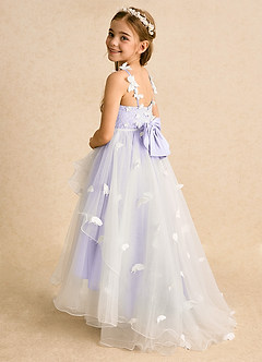Azazie Darlina vestidos de niña de las flores Vestido de Marfil Lila de Tul de Princesa con Encaje image8