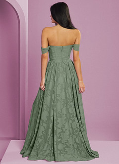 Barbie ♥ Azazie Bridesmaid Dresses Matcha A-Line Off the Shoulder Floral Burnout Convertible Dress image2