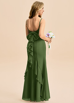 Azazie Lioren Junior Syrena Ukłon Szyfon Długość podłogi Młodsza druhna Sukienka image1