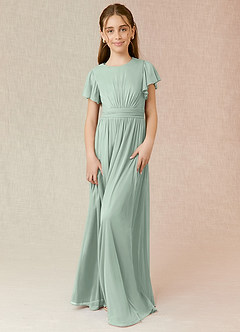 Azazie Mosley Junior Vestido Agave de Malha de Linha A com Ruched image1