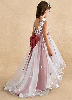 Azazie Celia Flower Girl Klänningar Klä A-Line i Tyll Spets image5