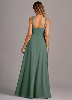 Azazie Debra Bridesmaid Dresses Eucalyptus A-Line with Pockets Chiffon Convertible Dress image6