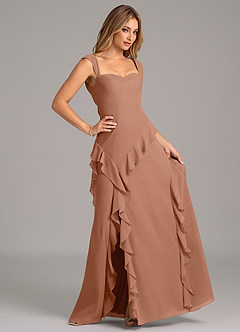 Azazie Sloane Brudepigekjoler En streg Kæresteudskæring Chiffon Gulv-længde Kjole image3