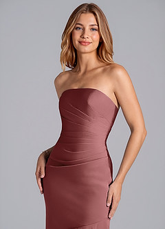 Azazie Danie Bridesmaid Dresses Amethyst Sheath Strapless Chiffon Dress image7