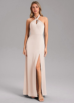 Azazie Tracie Suknie dla druhen Linia A Rozcięcie z boku Satyna elastyczna Do ziemi Sukienka image5