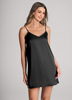front Abito sottoveste classico in raso con colori coordinati
