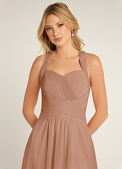 Azazie Claudia Bridesmaid Dresses Champagne Rose A-Line Sweetheart Neckline Chiffon Dress image5