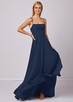 Barbie ♥ Azazie Bridesmaid Dresses Dark Navy A-Line Chiffon Dress image3