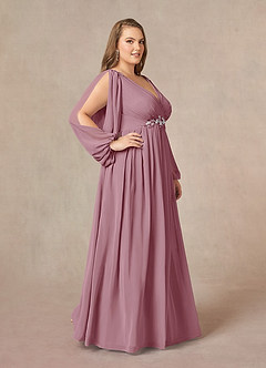 Azazie Gypsy Mother of the Bride Dresses Vintage Mauve A-Line V-Neck Sequins Chiffon Dress image9