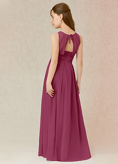 Azazie Bibiane Junior Mulberry A-Line Pleated Chiffon Dress image5