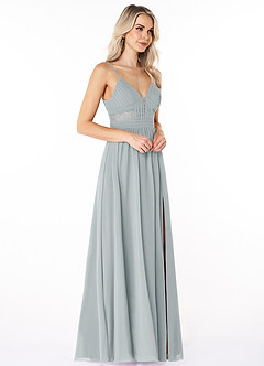 Azazie Elsy Bridesmaid Dresses A-Line Lace Chiffon Floor-Length Dress image3