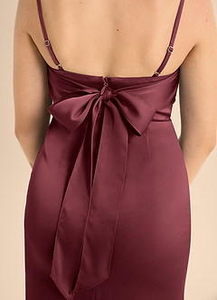 Azazie Mai Junior Merlot A-Line Sweetheart Neckline Stretch Satin Dress image6