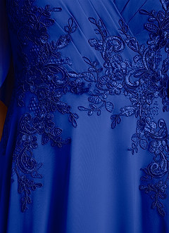 Azazie Tilda Mother of the Bride Dresses Royal Blue A-Line Lace Chiffon Dress image6