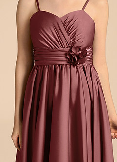 Azazie Catalina Junior Jurk van Stretch Satijn met A-Lijn Sweetheart Halslijn Amethist image8